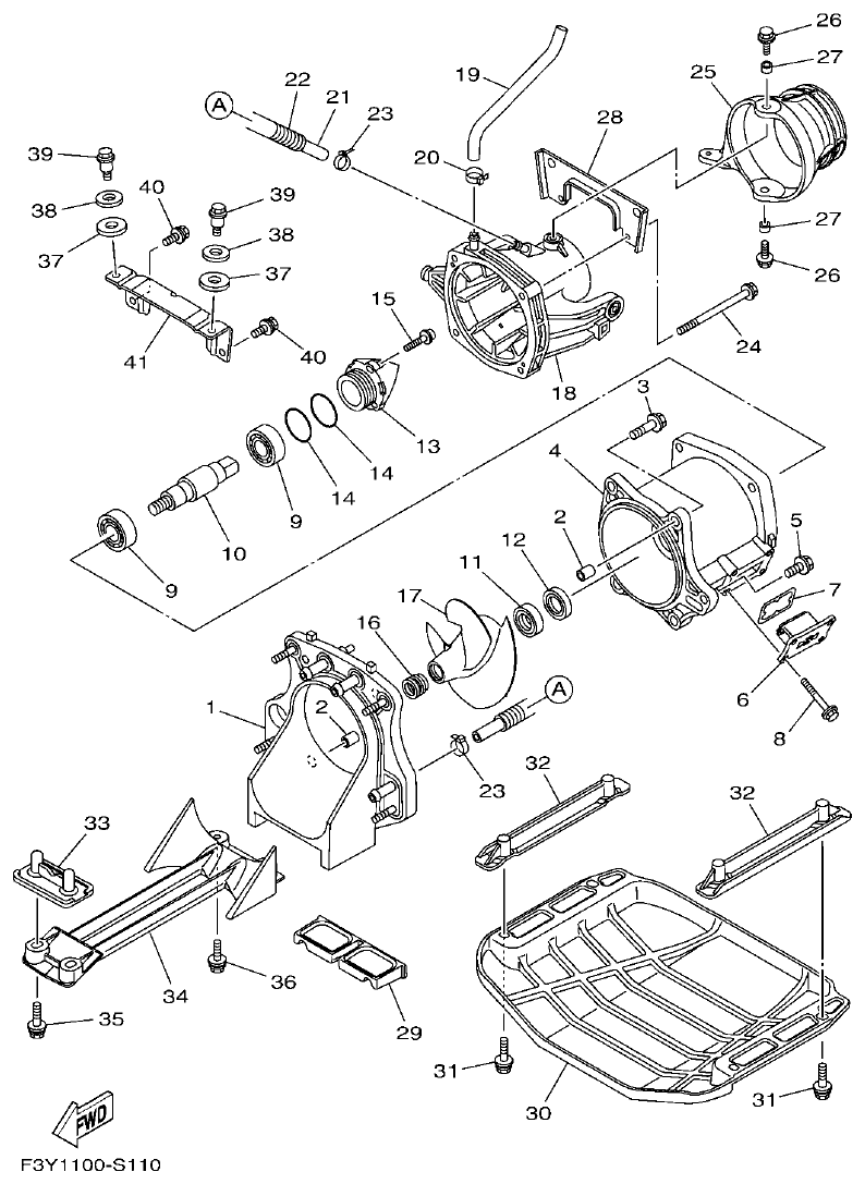 Yamaha EX1050B-S(F3Y36GAB6GA2 JET UNIT 1 parts diagram